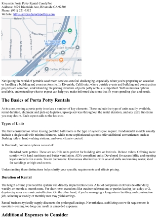 Understanding the Rates Structure of Riverside Porta Potty Rentals