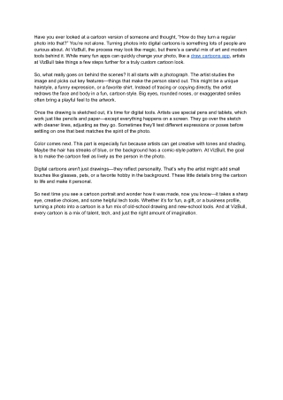 How Artists Transform Photos into Digital Cartoons_ Behind-the-Scenes of the VizBull Process