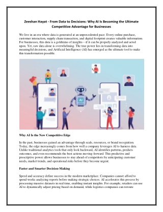 Zeeshan Hayat - From Data to Decisions - Why AI Is Becoming the Ultimate Competitive Advantage for Businesses