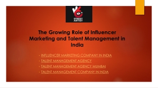 The Growing Role of Influencer Marketing and Talent Management in India
