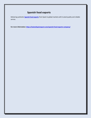 Spanish food exports