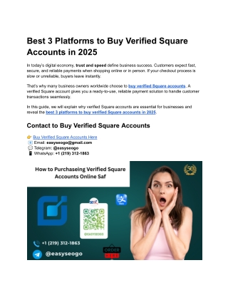 Best 3 Platforms to Buy Verified Square Accounts in 2025