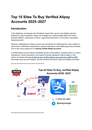 Top 10 Sites To Buy Verified Alipay Accounts 2025–2027