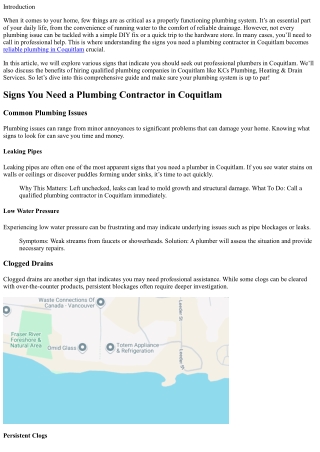 Signs You Need a Plumbing Contractor in Coquitlam