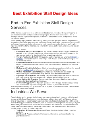 Best Exhibition Stall Design Ideas