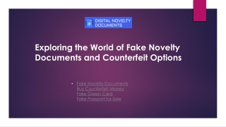 Exploring the World of Fake Novelty Documents and Counterfeit Options