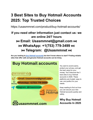 3 Best Sites to Buy Hotmail Accounts 2025_ Top Trusted Choices