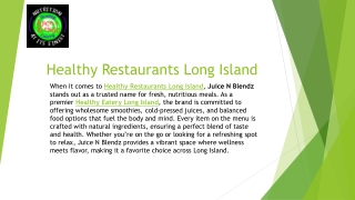 Healthy Restaurants Long Island