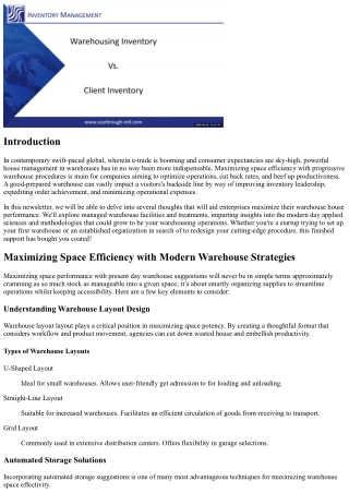 Maximizing Space Efficiency with Modern Inventory Approaches