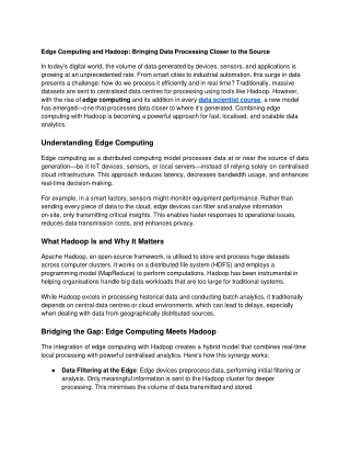 Edge Computing and Hadoop_ Bringing Data Processing Closer to the Source