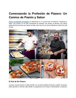 Comenzando la Profesión de Pizzero - Un Camino de Pasión y Sabor
