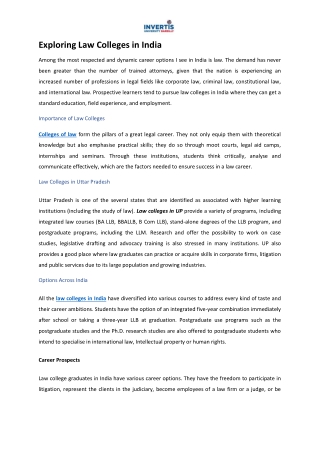 Exploring Law Colleges in India
