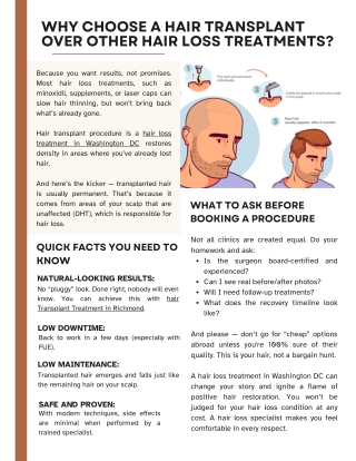 Why Choose a Hair Transplant Over Other Hair Loss Treatments
