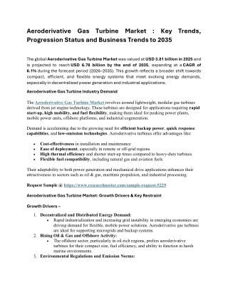 Aeroderivative Gas Turbine Market