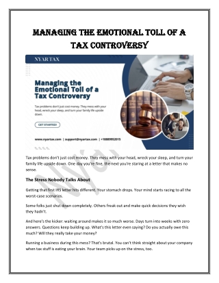 Managing the Emotional Toll of a Tax Controversy