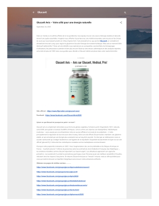 Glucavit – Vitalité et équilibre au quotidien