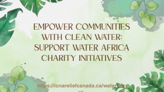 Empower Communities with Clean Wate