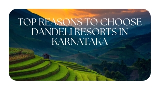 Top Reasons to Choose Dandeli Resorts in Karnataka