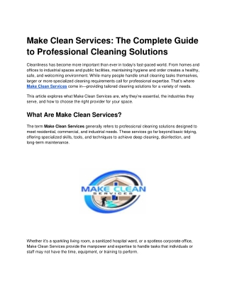 Make Clean Services!