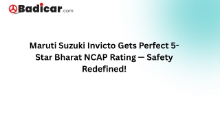 Maruti Suzuki Invicto Gets Perfect 5-Star Bharat NCAP Rating – Safety Redefined
