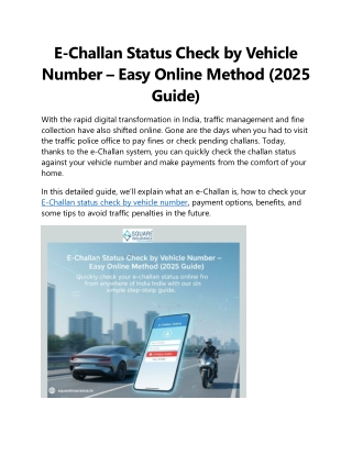 E-Challan Status Check by Vehicle Number