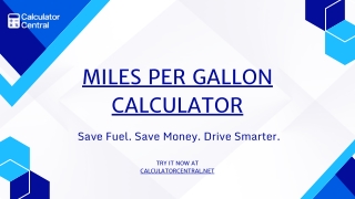 Miles per Gallon Calculator