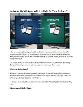 Native vs. Hybrid Apps Which is Right for Your Business