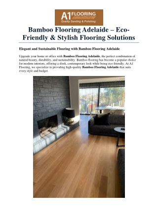 Bamboo Flooring Adelaide