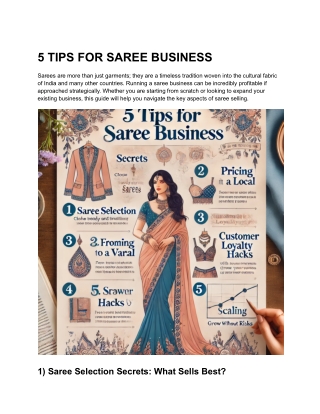 5 TIPS FOR SAREE BUSINESS