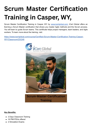 Scrum Master Certification Training in Casper, WY