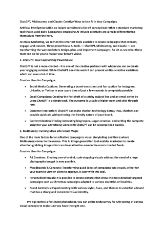 ChatGPT, MidJourney, and Claude: Creative Ways to Use AI in Your Campaigns