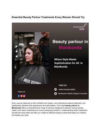 Essential Beauty Parlour Treatments Every Woman Should Try