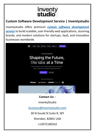 Custom Software Development Service Inventystudio