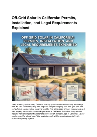 Off-Grid Solar in California_ Permits, Installation, and Legal Requirements Explained