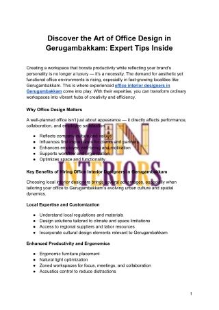 Discover the Art of Office Design in Gerugambakkam: Expert Tips Inside