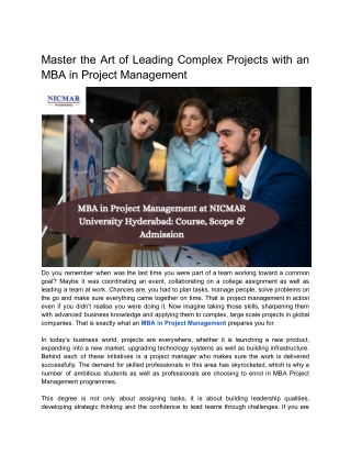 Shape the Future of the CRIP Sector with MBA in Construction Management