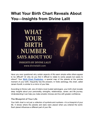 What Your Birth Chart Reveals About You—Insights from Divine Lalit