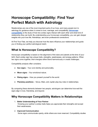 Horoscope Compatibility: Find Your Perfect Match with Astrology