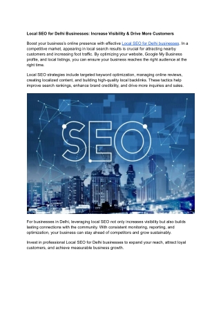 Local SEO for Delhi Businesses_ Increase Visibility & Drive More Customers