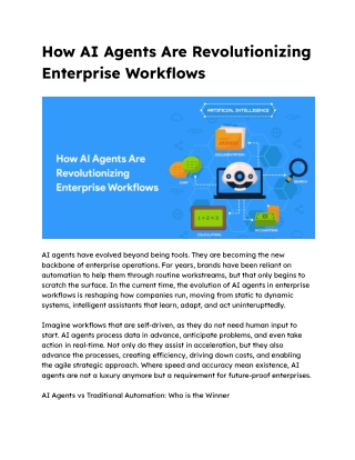 How AI Agents Are Revolutionizing Enterprise Workflows