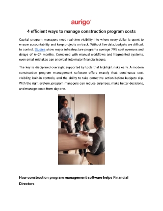 4 efficient ways to manage construction program costs