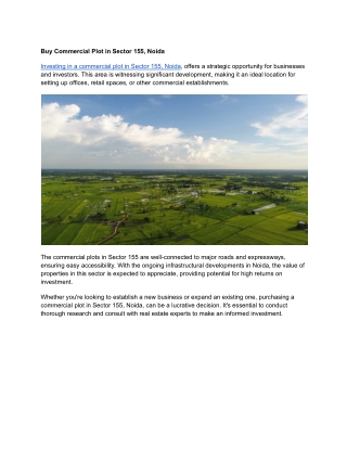 Buy Commercial Plot in Sector 155, Noida