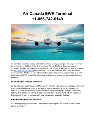 Air Canada EWR Terminal   1-855-742-0149