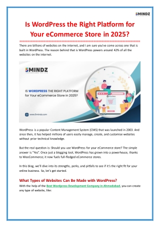 Is WordPress the Right Platform for Your eCommerce Store in 2025?