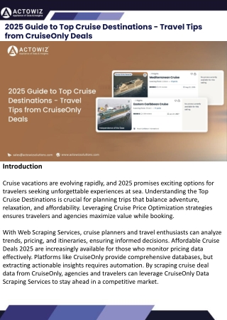 2025 Guide to Top Cruise Destinations