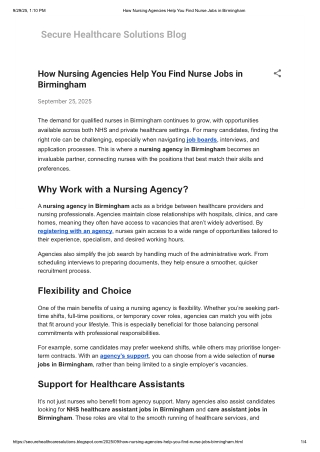 How Nursing Agencies Help You Find Nurse Jobs in Birmingham