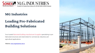 Pre Fabricated Building Manufacturer  MG Industries