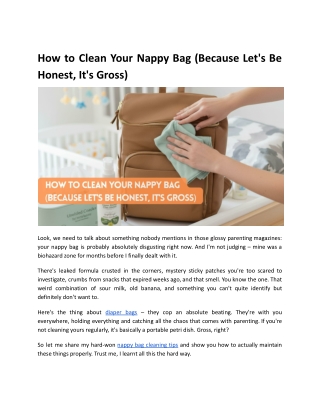 How to Clean Your Nappy Bag (Because Let's Be Honest, It's Gross)