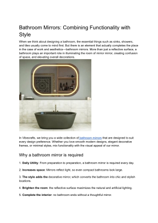 Bathroom Mirrors_ Combining Functionality with Style