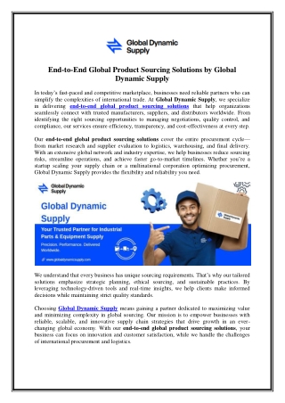 End-to-End Global Product Sourcing Solutions by Global  Dynamic Supply